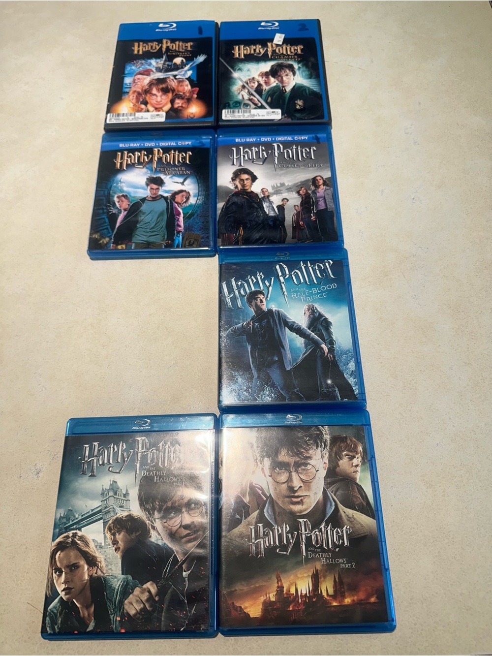 7 Harry Potter Blu-ray Movie Collection - Blue Cases - Missing #5